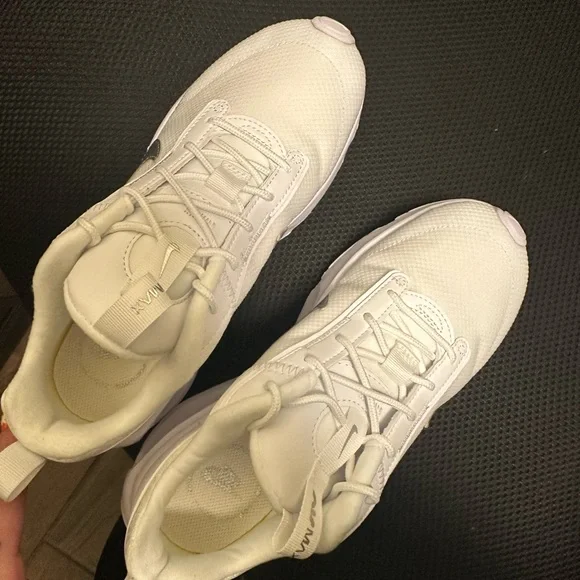 Nike Women's White Sneakers with Silver Swoosh - Picture 2 of 4